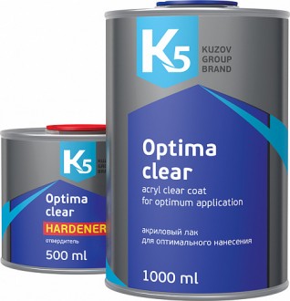 Лак K5 "Optima" акрил-уретановый 1,5л.(Обладает превосходным блеском и высокой твердостью покрытия)